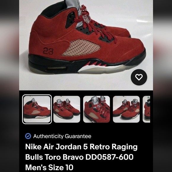 Nike Air Jordan 5 Retro Raging Bulls Toro Bravo DD0587-600 Men\'s Size 10 main image 5